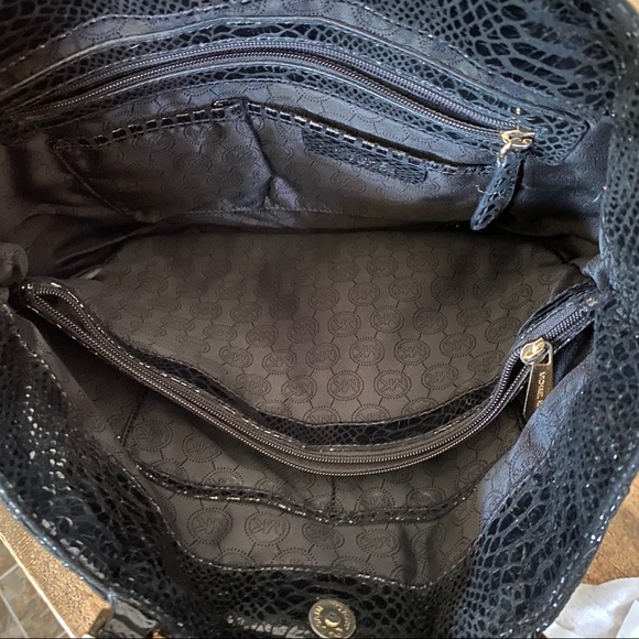 Michael Kors Black Embossed Python HarperTote - Picture 10 of 10
